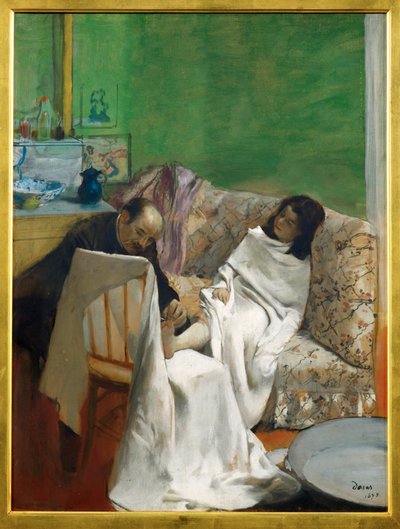 La pedicure (målning på duk) av Edgar Degas