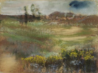 Landskap med skorstenar, c.1890 av Edgar Degas