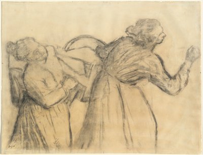 tvätterska bär linne, ca. 18851895. av Edgar Degas