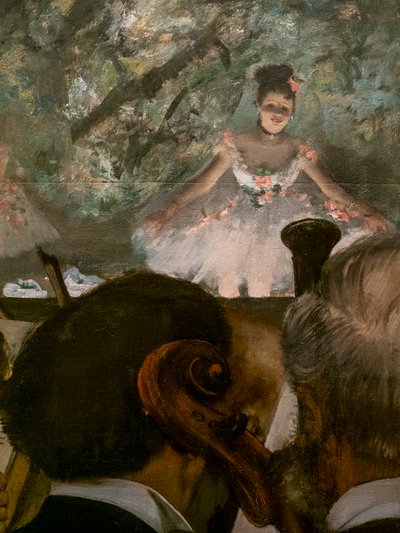 Les Musiciens (detalj). 1872-1873, återupptagen omkring 1874-1876. Olja på duk. av Edgar Degas