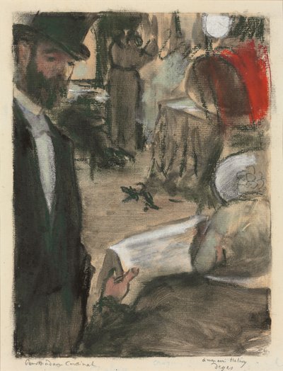 Ludovic Halevy hittade Madame Cardinal i en lounge; Ludovic Halevy hittar Madame Cardinal i en låda, 1876-1877 av Edgar Degas
