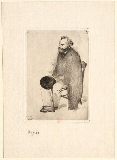 [Manet sittande i trekvartsprofil åt vänster] av Edgar Degas