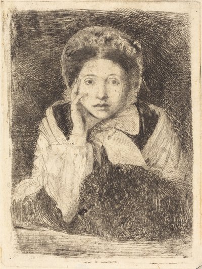 Marguerite De Gas, konstnärens syster Marguerite De Gas, syster till konstnären, 18601862. av Edgar Degas