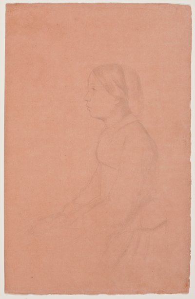 Marguerite de Gas, 185354 (grafitpenna på korallvävt papper) av Edgar Degas