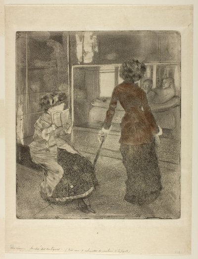 Mary Cassatt på Louvren: Det etruskiska galleriet av Edgar Degas