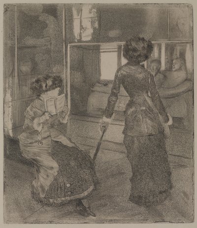 Mary Cassatt vid Louvren: Etruskiska galleriet av Edgar Degas