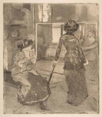 Mary Cassatt vid Louvren: Etruskiska galleriet, 1879-80. av Edgar Degas