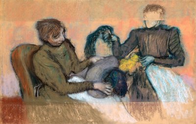 Milliner inreder en hatt, 1898 av Edgar Degas