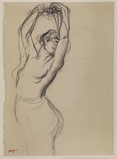 Nakendansare med höjda armar av Edgar Degas