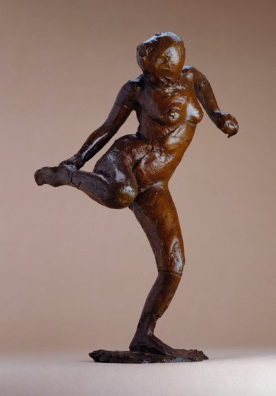 Naken tittar på sulan av hennes högra fot av Edgar Degas