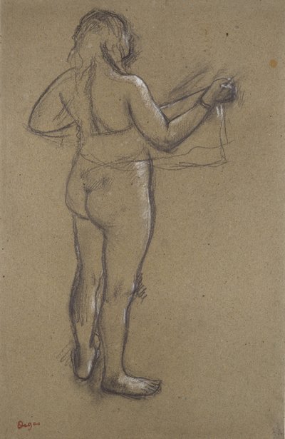 Naken kvinna som torkar sig själv av Edgar Degas