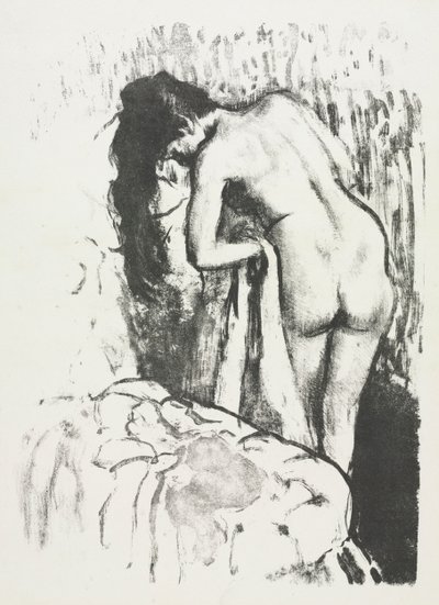 Naken kvinna som står och torkar sig av Edgar Degas