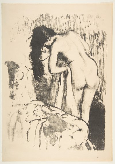 Naken kvinna som står och torkar sig, 1891-92. av Edgar Degas