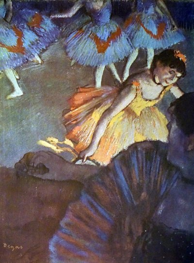 Målning med titeln A Ballet Seen from an Opera Box av Edgar Degas av Edgar Degas