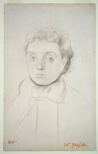 Porträtt av Joséphine Gaujelin, före 1867 (krita på papper) av Edgar Degas
