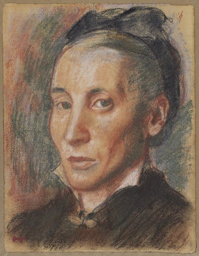 Porträtt av en kvinna, ca 1881 (pastell över grafit på lagt papper) av Edgar Degas