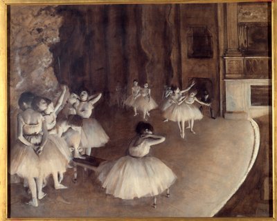 Upprepning av en balett på scenen Målning av Edgar Degas (1834-1917). 1874. Dim. 0,65x0,81 m. Paris, Musée d