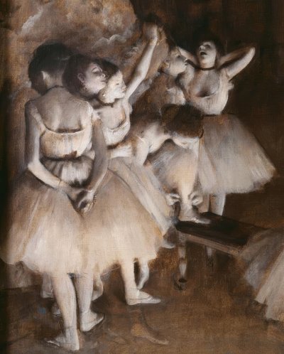 Repetition av en balett på scenen av Edgar Degas