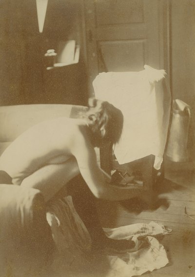 [Sittande naken] av Edgar Degas