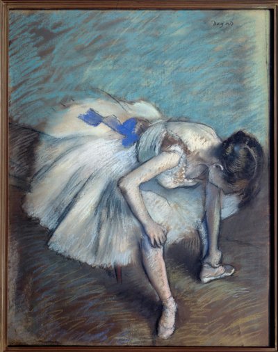 Sittande dansare Pastellmålning av Edgar Degas (1834-1917) 1881-1883 Sön. 0,62x0,49 m Paris, musee d