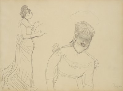 Skisser av en cafésångerska av Edgar Degas