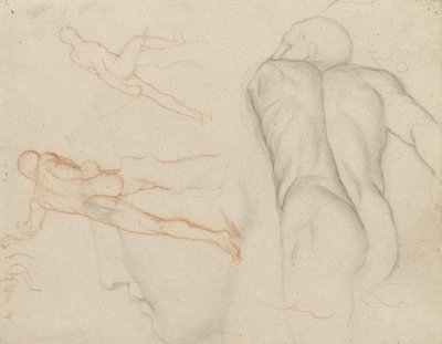 Studier av "The Borghese Gladiator", c.1856-57 av Edgar Degas