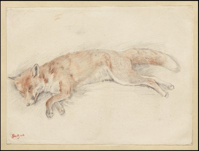 Studie för "Död räv i skogen", c.1861-64 av Edgar Degas