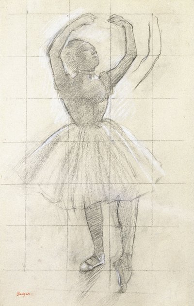Studera för en dansare som poserar, från ett fotografi, c.1874 av Edgar Degas