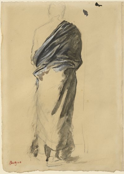 Studie av draperi, 1860-65 av Edgar Degas