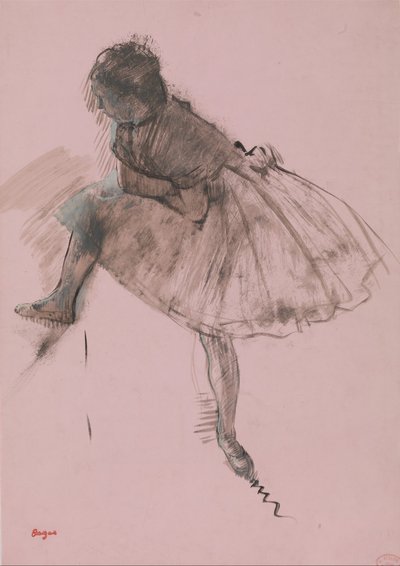 Study of a Balett Dancer recto, Two Studies of Dancers verso, ca. 1873. av Edgar Degas