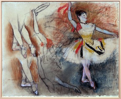 Tamburindansös Study med pastell och svart penna av Edgar Degas (1834-1917). 1882 Sön. 0,58x0,46 m Paris, musee d