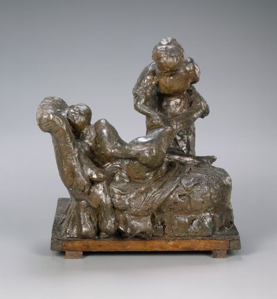 The Masseuse, Group, c.1895 (plastilin, metallarmatur, trä, kork, på träbas) av Edgar Degas