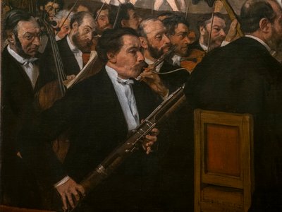 Operaorkestern (detalj). 1870. Olja på duk. av Edgar Degas