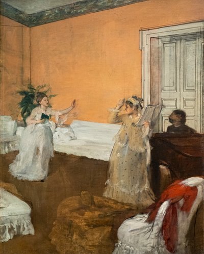 Sångupprepningen. Omkring 1869. Olja på duk. av Edgar Degas