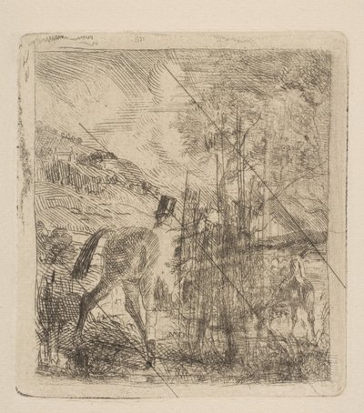 Idrottsmannen som sätter sig på sin häst, 1856. av Edgar Degas