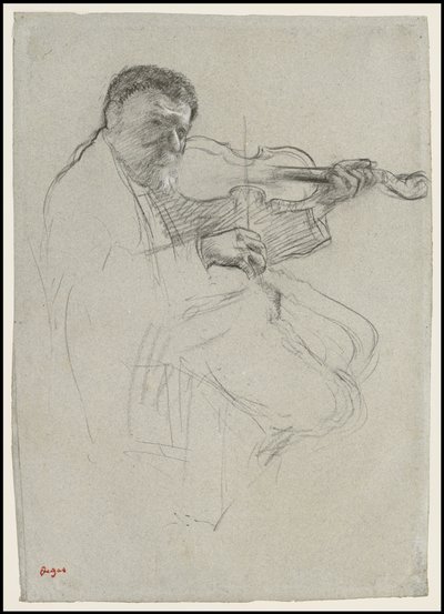 Violinisten, Studie för "Repetitionen", c.1879 av Edgar Degas