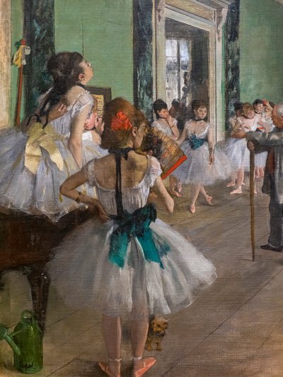 Dansklassen (detalj). Börjar 1873, slutar 1875-1876. Olja på duk. av Edgar Degas