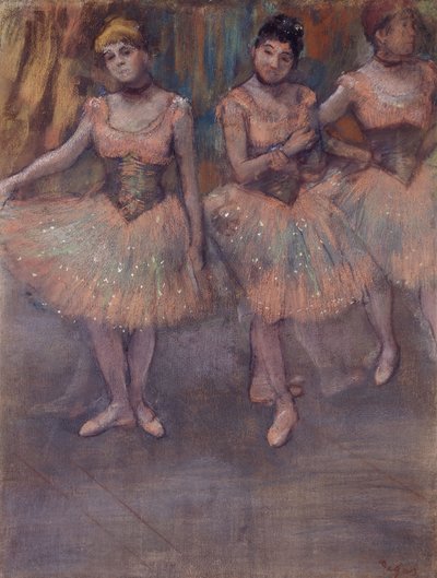 Tre dansare före träning, ca 1880 av Edgar Degas
