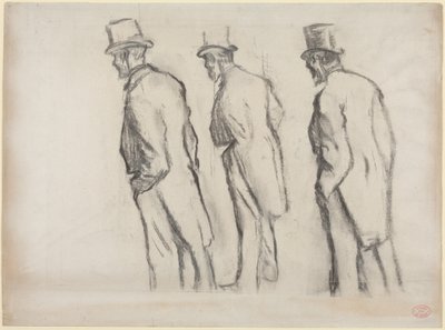 Tre studier av Ludovic Halévy i stående ställning av Edgar Degas