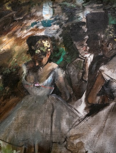 Tre dansare bakom kulisserna (detalj). 1880-1885. Olja på duk. av Edgar Degas