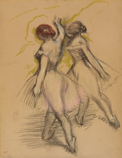 Två dansare; Två dansande flickor, ca 1889 av Edgar Degas