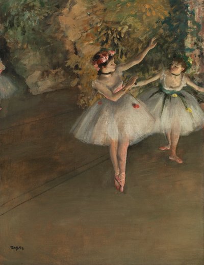 Två dansare på en scen, 1874. av Edgar Degas