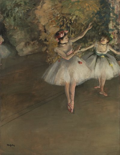 Två dansare på en scen, ca 1874 av Edgar Degas