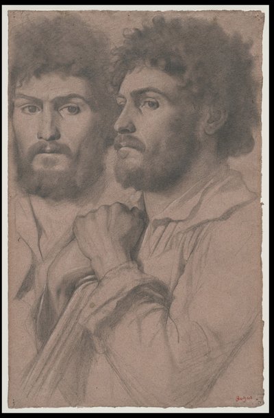 Två porträttstudier av en man, c.1856-57 av Edgar Degas