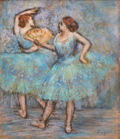 Två dansare. Omkring 1905. Pastell på kartong. av Edgar Degas