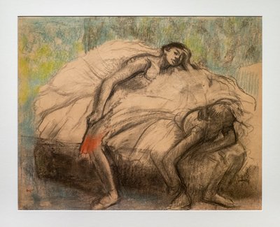 Två dansare i vila. 1890-1895. Kol, pastellfärger på papper. av Edgar Degas