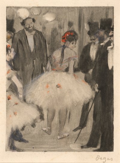 Virginie beundras medan markisen Cavalcanti ser på, ca 1880-83 av Edgar Degas