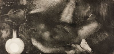 Kvinna liggande på sin säng av Edgar Degas