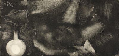 Kvinna liggande på sin säng, ca 1885 av Edgar Degas