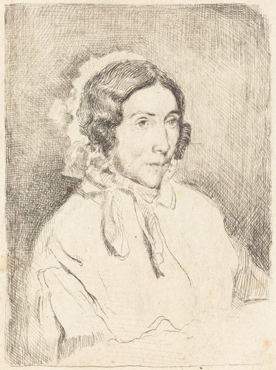 Kvinna i en volangmössa (Dame agée) av Edgar Degas